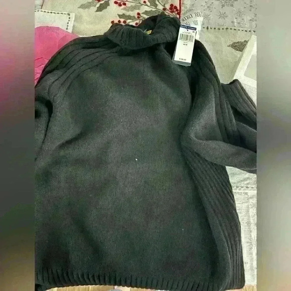 NWT POLO Ralph Lauren 90% wool 10% cashmere turtleneck sweater in black Sz M - Picture 4 of 5